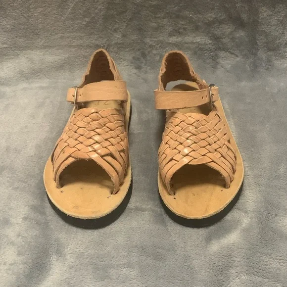 Boys brown Ankle Strap Open Toe sandals size 5.5 21 - Picture 3 of 7